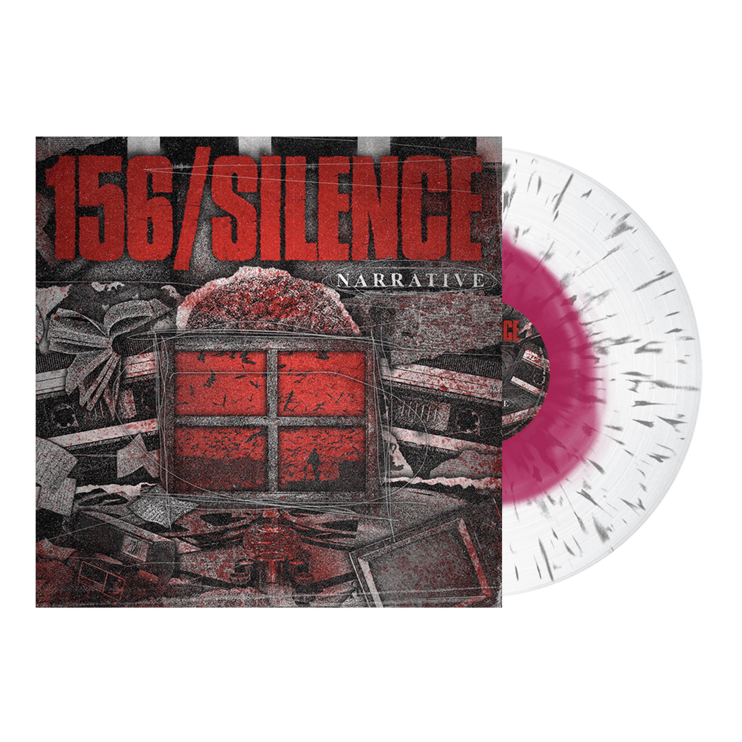 156/Silence - 'Narrative' Magenta in Clear w/ Grey Splatter Vinyl