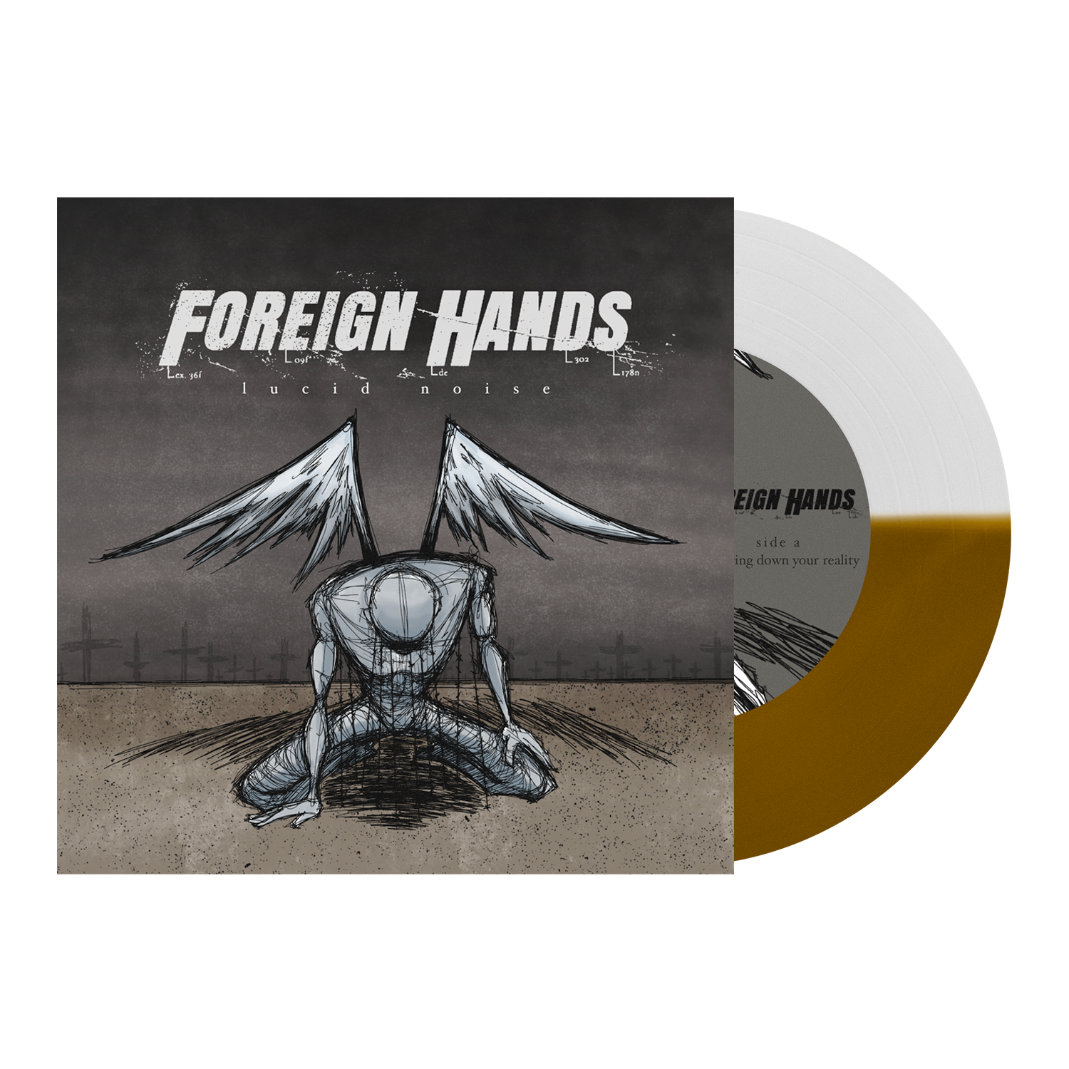 Foreign Hands - 'Lucid Noise' Half Clear / Half Gold 7" Vinyl