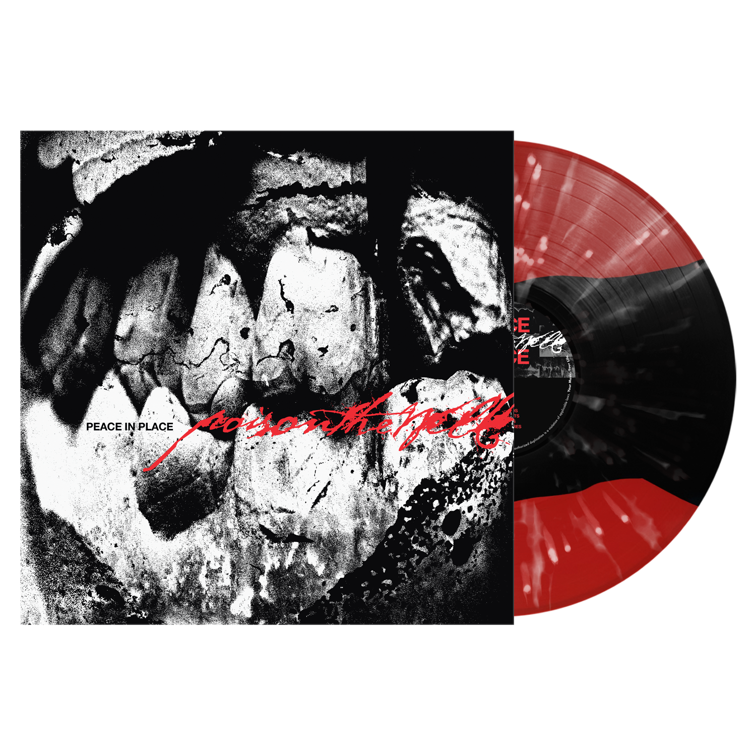 Poison The Well - Peace in Place Red & Black Tri-Stripe w/ White Splatter Vinyl (Pre-Order)