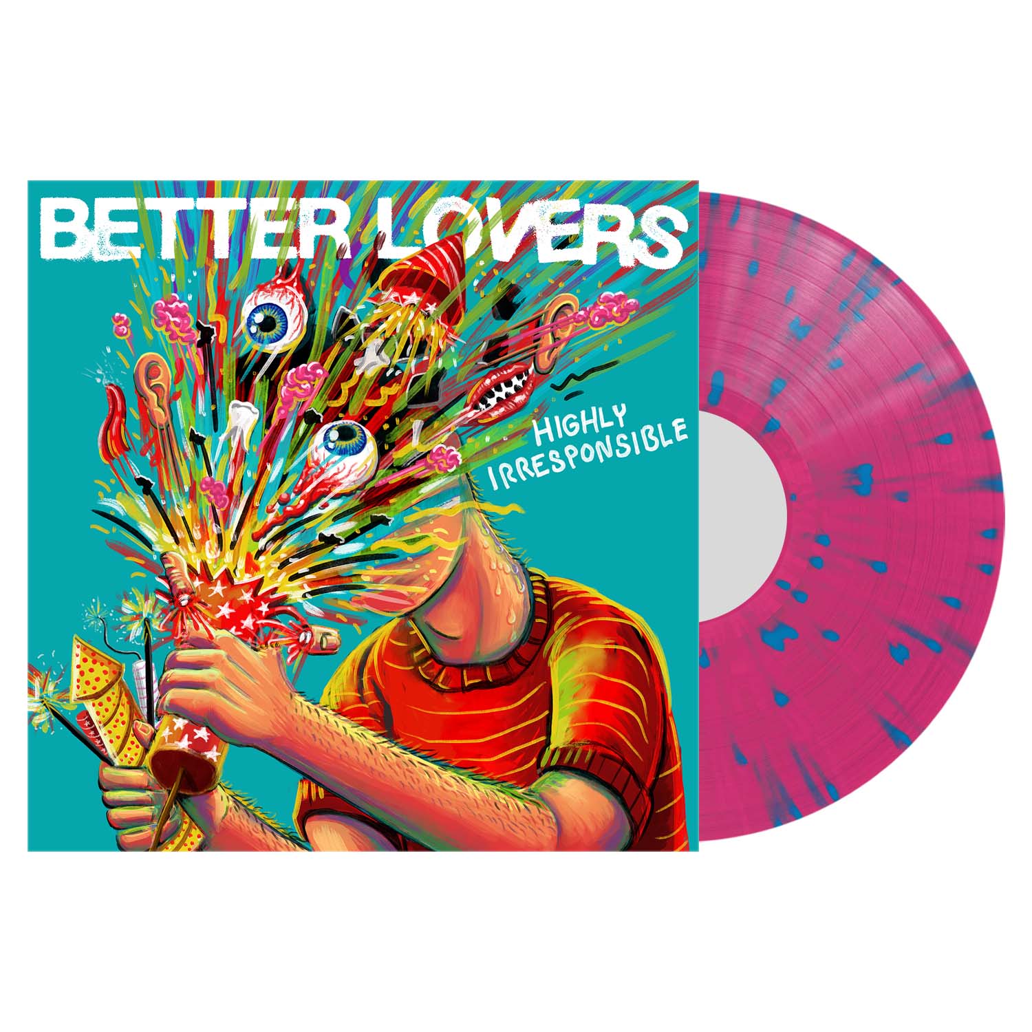 Better Lovers - 'Highly Irresponsible' Pink w/ Blue Splatter LP (Pre-Order)