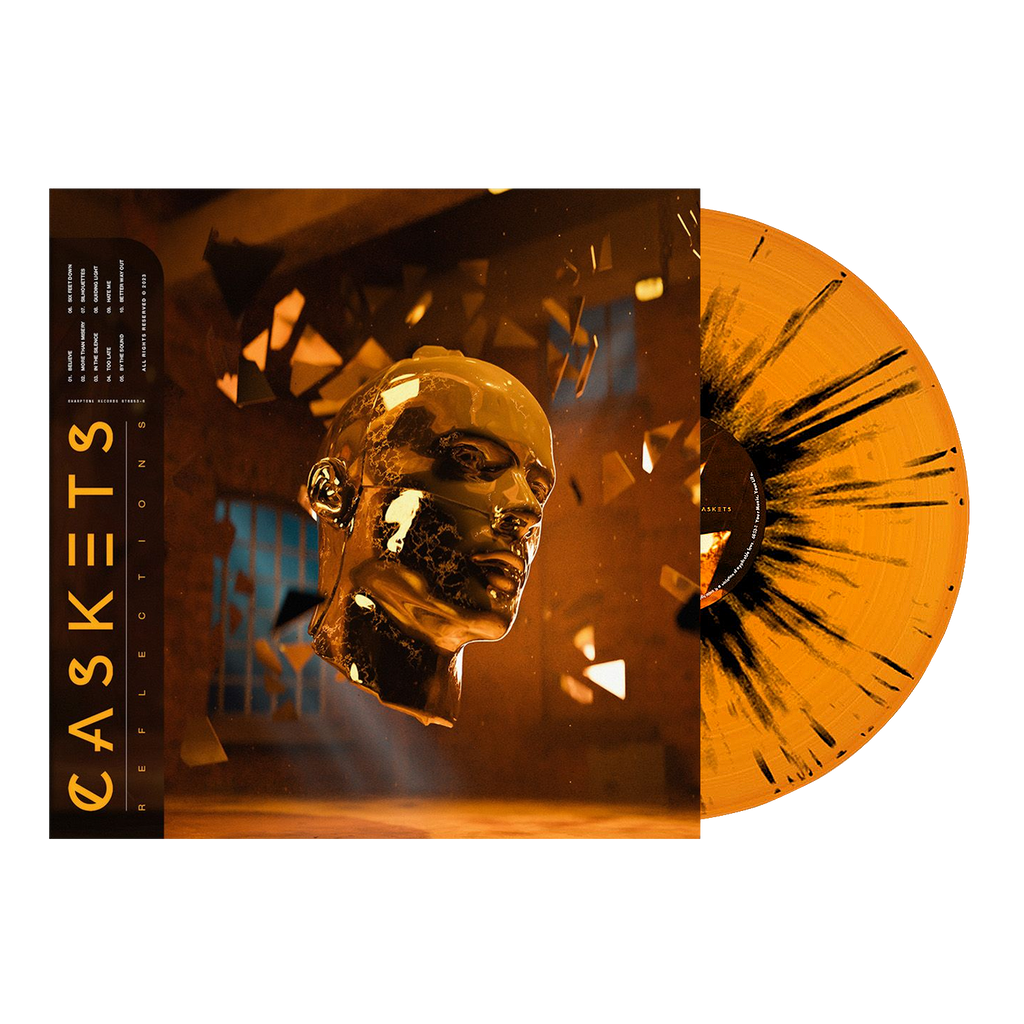 Caskets - 'Reflections' Orange w/ Heavy Black Splatter Vinyl