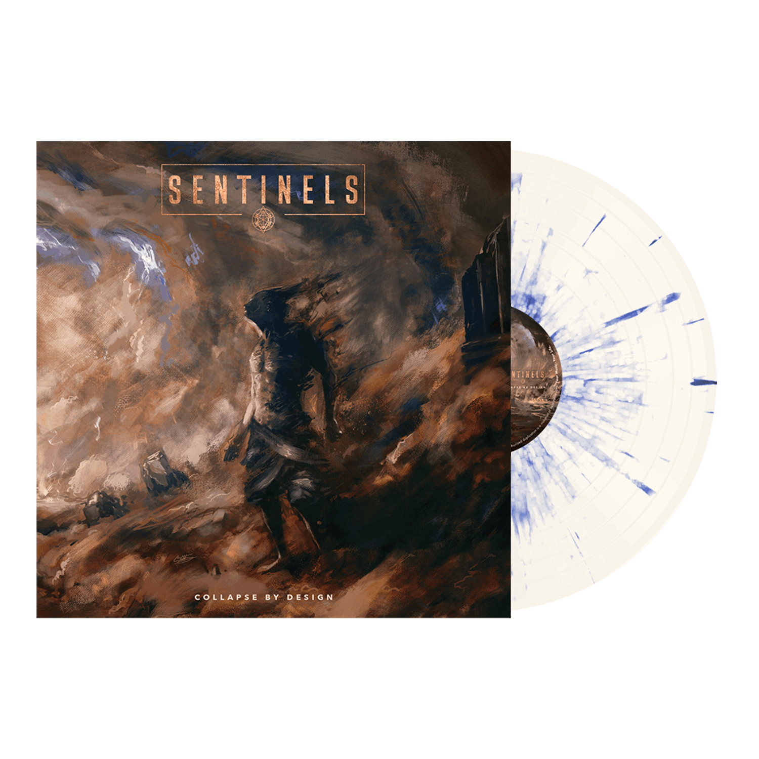 Sentinels - 'Collapse By Design' Bone w/ Blue Splatter Vinyl